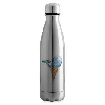 Eis Wal mit Schiff Fantasy Ozean Design - Insulated Water Bottle - silver - Right