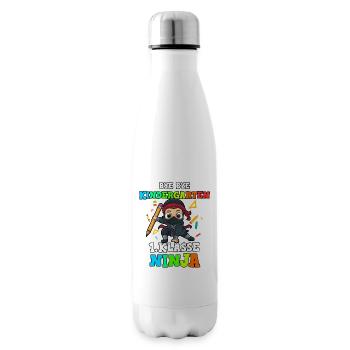 Einschulung Schulkind Ninja 1. Klasse Schulanfang - Isolierflasche - Weiß - Rechts