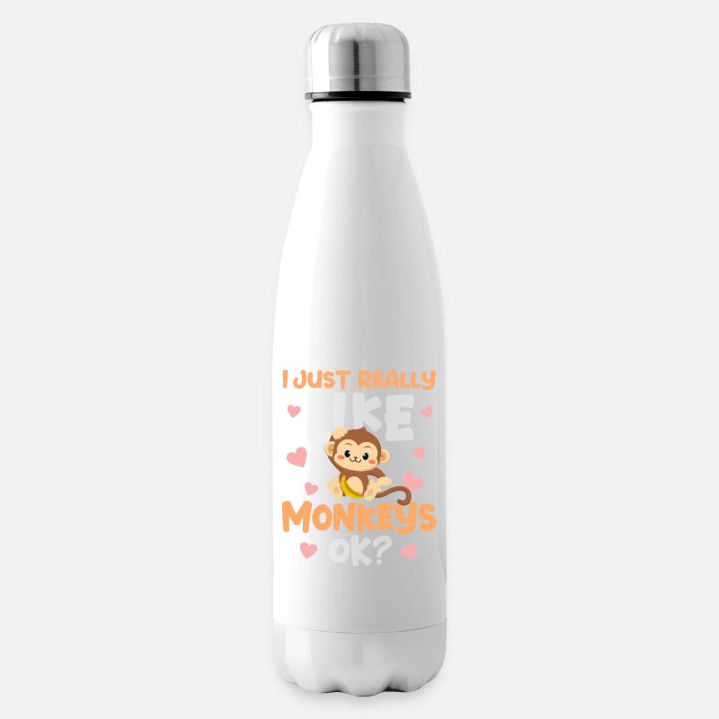 Singes singes - Bouteille isotherme - blanc