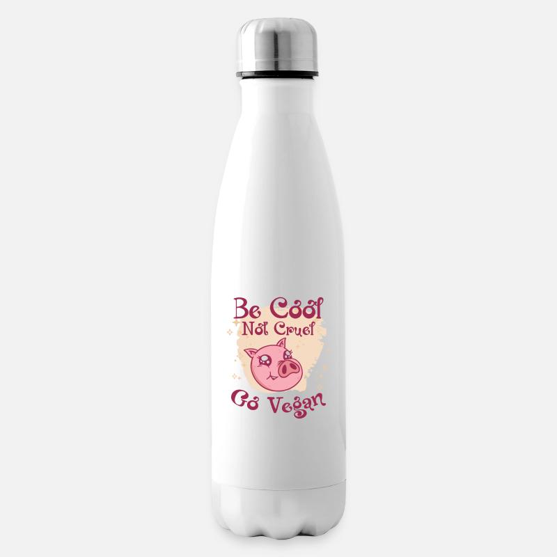 Veganer Tierschutz Schwein Fleischfrei Vegetarier - Isolierflasche - Weiß