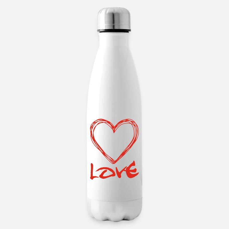 Coeur graffiti rouge - Bouteille isotherme - blanc