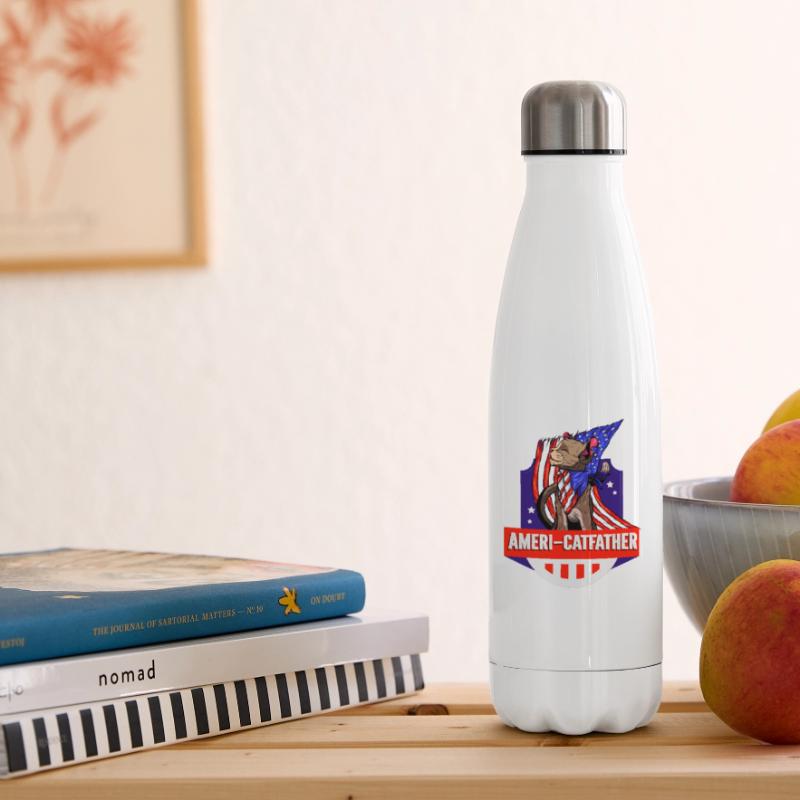 Ameri-catfather July 4 Independence Day Insulated Water Bottle