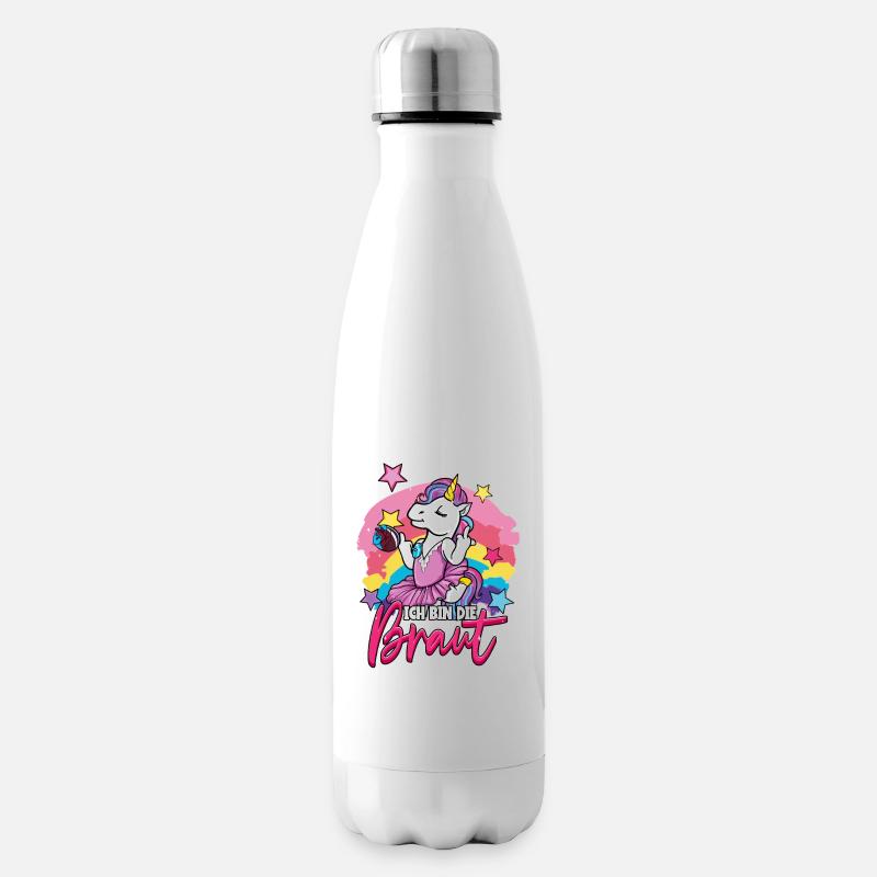 Junggesellinnenabschied Ich bin die Braut Einhorn - Isolierflasche - Weiß