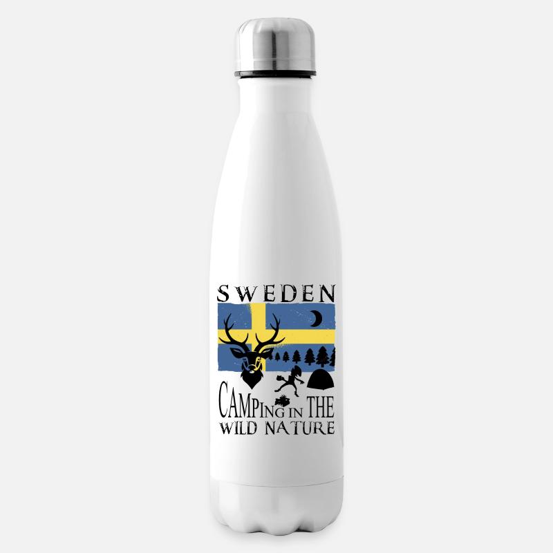 Camping in Schweden - Isolierflasche - Weiß