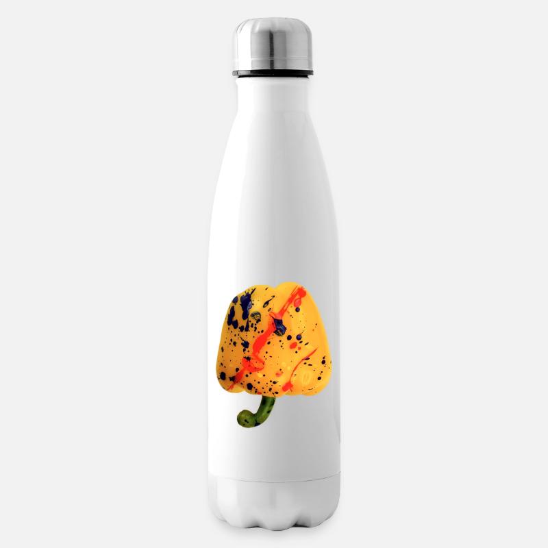 Paprika 🫑 (gelb) - Isolierflasche - Weiß