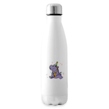 5. Geburtstag Nilpferd Wild Frech Und Endlich 5 - Isolierflasche - Weiß - Rechts