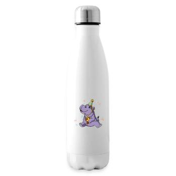 8. Geburtstag Nilpferd Wild Frech Und Endlich 8 - Isolierflasche - Weiß - Rechts