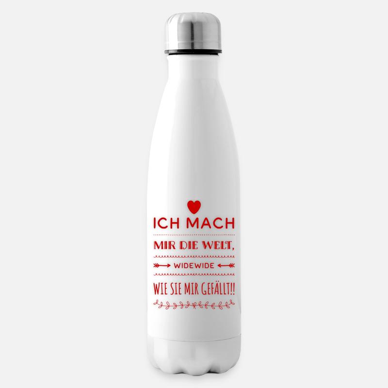 Ich mach mir die Welt widewide wie sie mir gefällt - Isolierflasche - Weiß