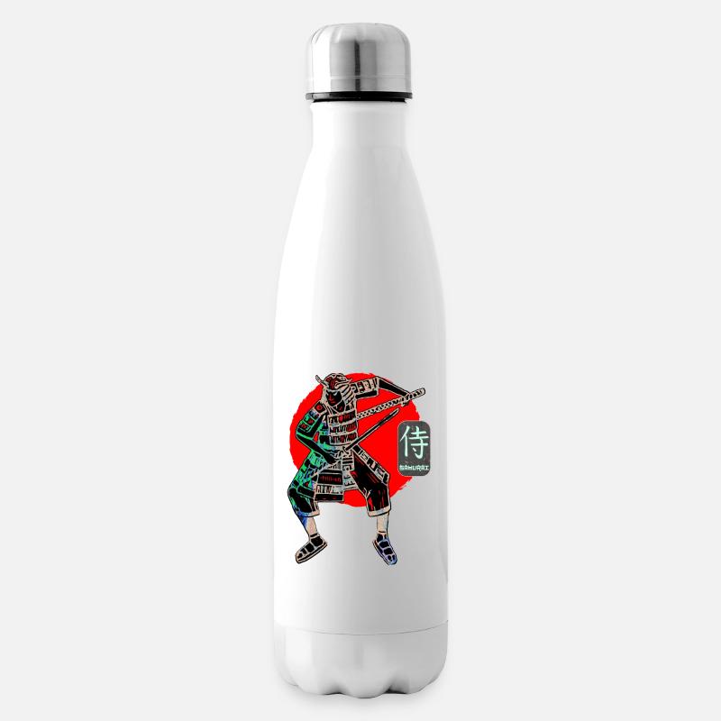Samurai Krieger Schwert Japanische Kunst Sieg Kanji - Isolierflasche - Weiß
