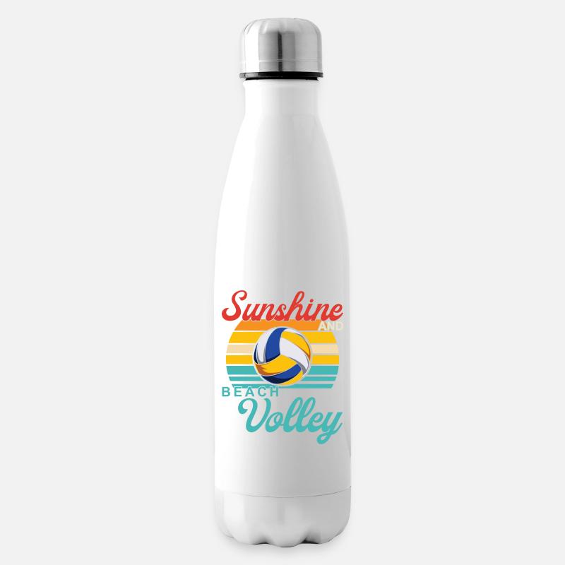 Design Beachvolleyball - Isolierflasche - Weiß