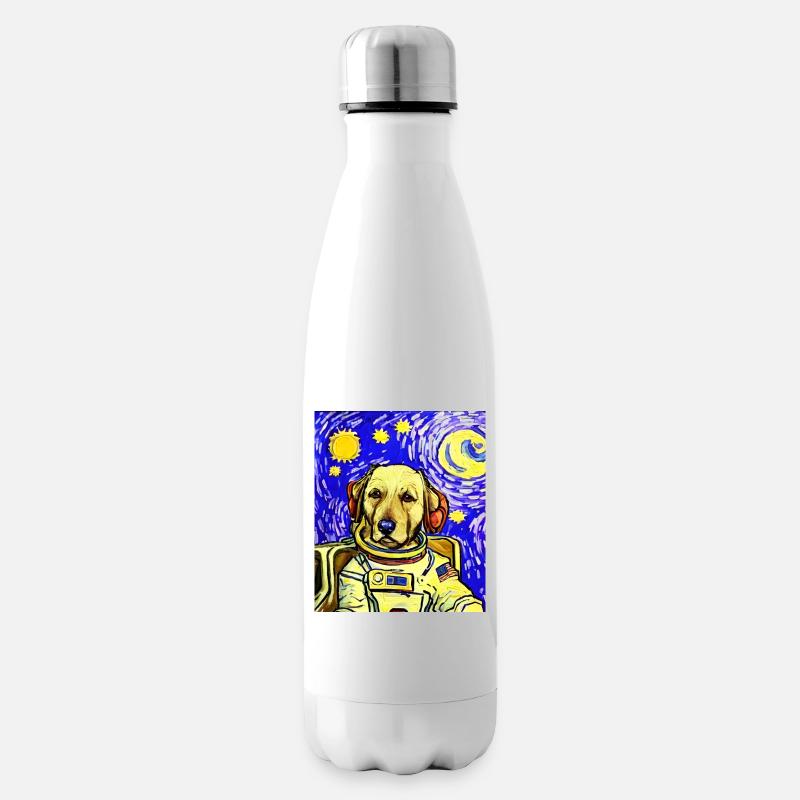 Astronautenhund Van Gogh - Isolierflasche - Weiß