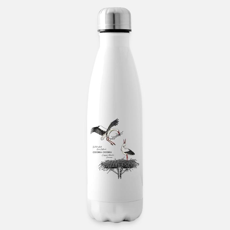 Weißstörche am Nest - Isolierflasche - Weiß