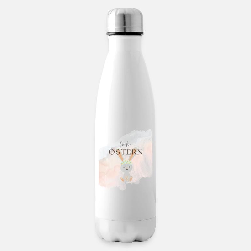 frohe Ostern Pastell - Isolierflasche - Weiß