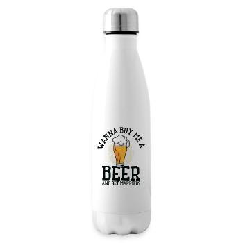 Trinken Bier Liebhaber Paar Beziehung Bier - Isolierflasche - Weiß - Rechts