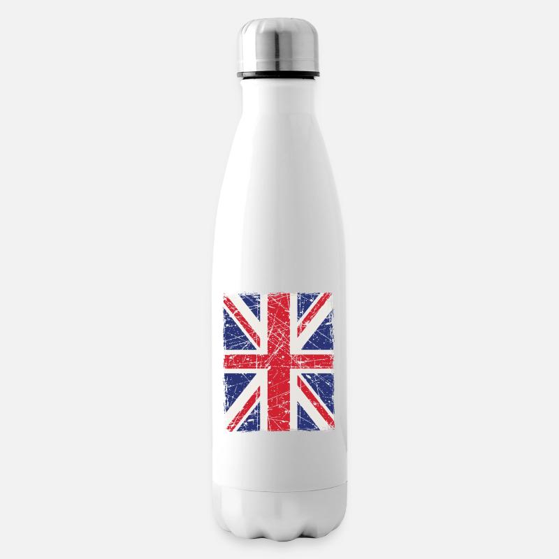 Union Jack - Insulated Water Bottle - white
