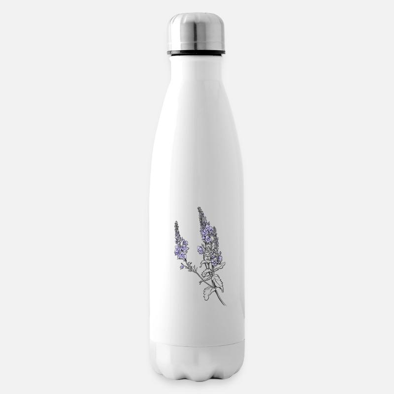 Lila Salbeiblüten - Isolierflasche - Weiß