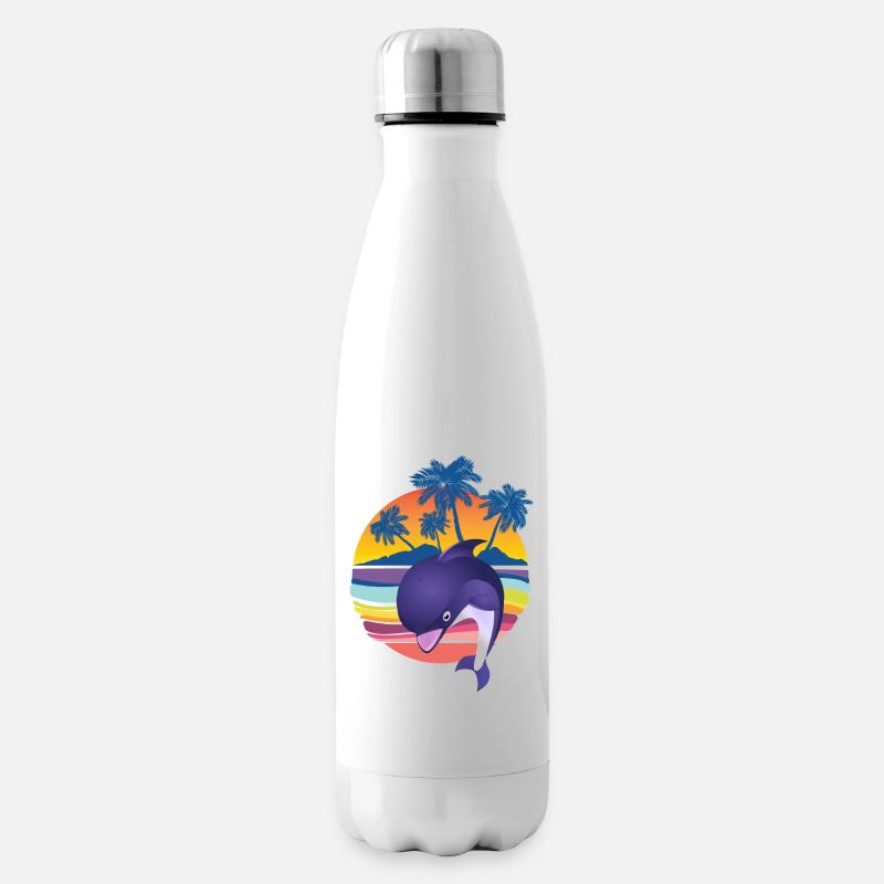 Beach dolphin - Insulated Water Bottle - white