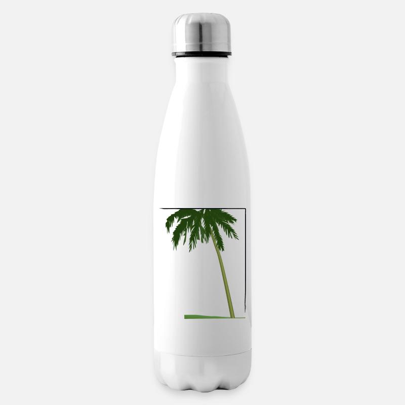 Palme in Rahmen | palm tree in frame - Isolierflasche - Weiß