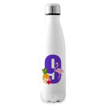 Flamingo zum 9-jährigen Jubiläum - Isolierflasche - Weiß - Rechts