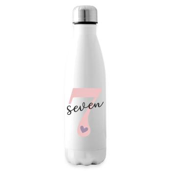7th Birthday Seven Seven - Insulated Water Bottle - white - Right