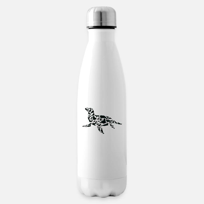 Robbe Seelöwe Robben Silhouette - Isolierflasche - Weiß