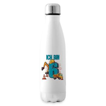 Baumaschinen 6 Geburtstag - Isolierflasche - Weiß - Rechts