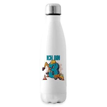 Baumaschinen 3 Geburtstag - Isolierflasche - Weiß - Rechts