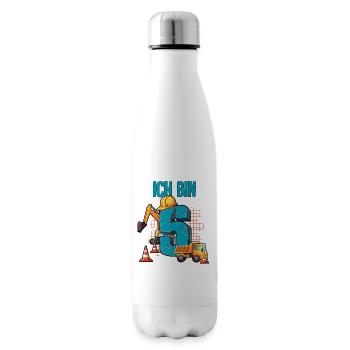 Baumaschinen 5 Geburtstag - Isolierflasche - Weiß - Rechts