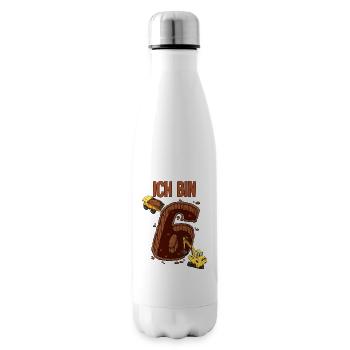 Baumaschinen 6 Geburtstag - Isolierflasche - Weiß - Rechts