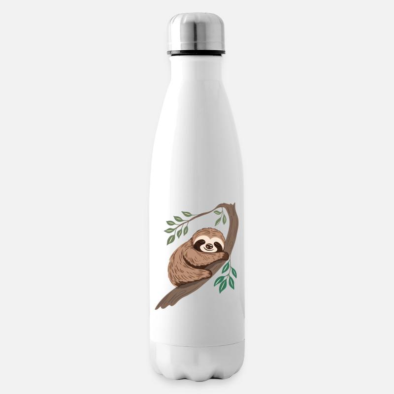 Faultier Schlafen Chillen - Isolierflasche - Weiß
