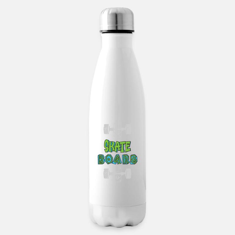 Cooles Skateboard Shirt - Isolierflasche - Weiß