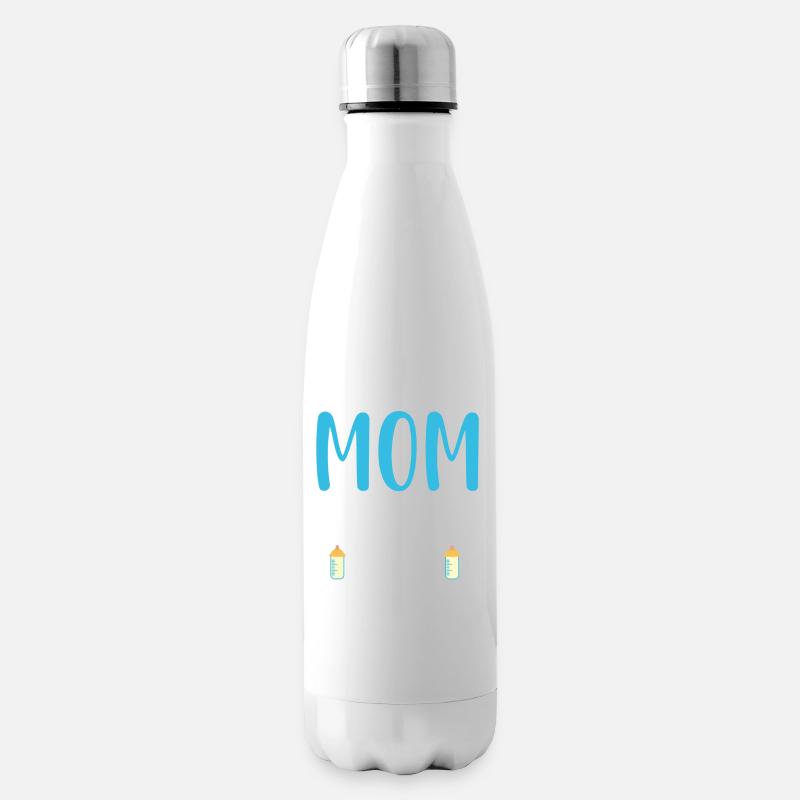 Mom turned upside down spells wow - Insulated Water Bottle - white