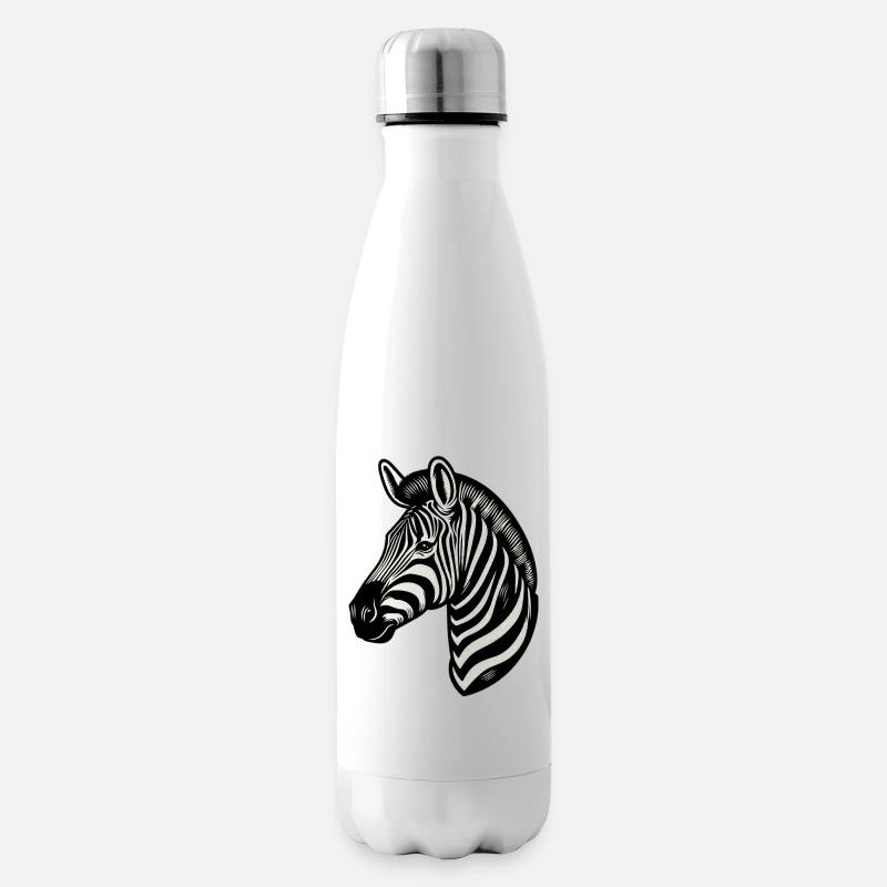 Zebra - Isolierflasche - Weiß