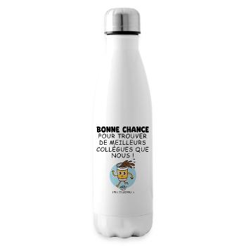 Collègues départ nouveau travail cadeau collègue - Bouteille isotherme - blanc - Droite
