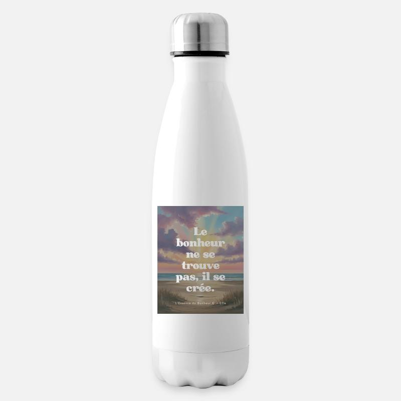 "Schaffe dein Glück" - Isolierflasche - Weiß