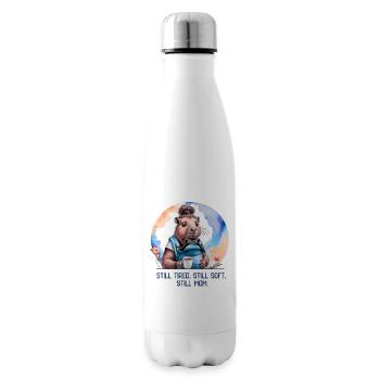 Still Tired. Still Soft. Still Mom. New Mom Design - Isolierflasche - Weiß - Rechts