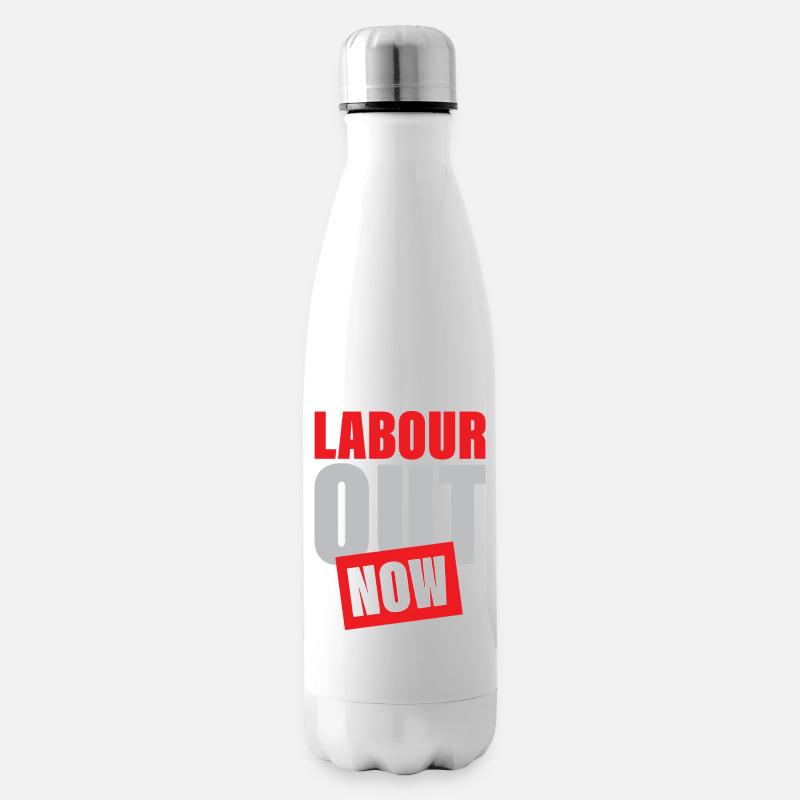 Labour out Now Mutiges Protestdesign - Isolierflasche - Weiß