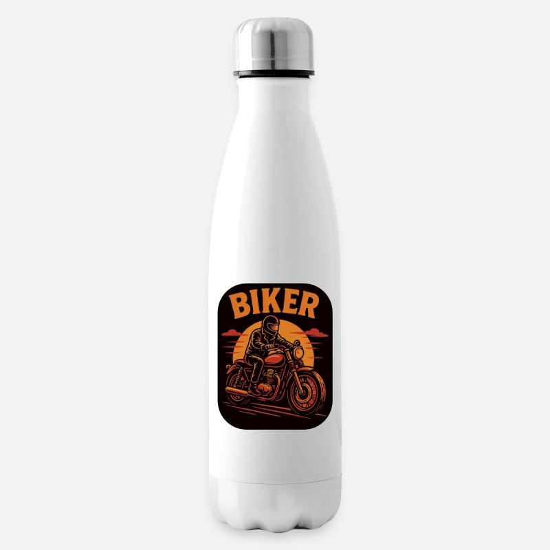 Biker stilvolle Motorradfahrer Illustration - Isolierflasche - Weiß