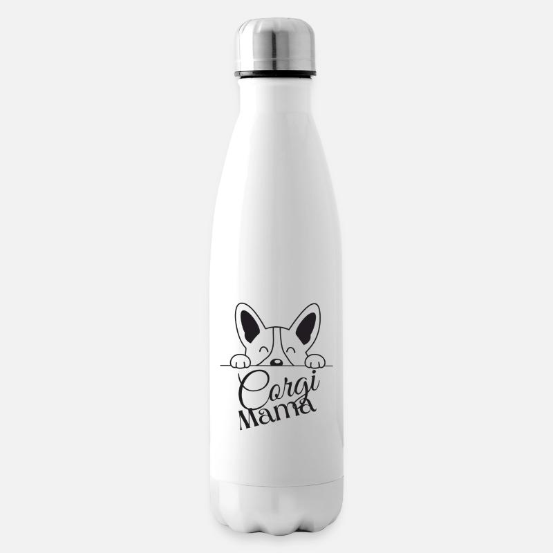 Corgi Mama Peek Design - Insulated Water Bottle - white