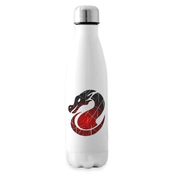 Roter Drachen mit Split-Textur - Isolierflasche - Weiß - Rechts