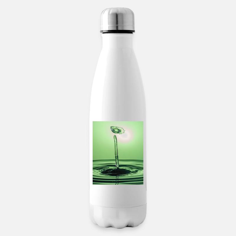 Abstrait liquide vert - Bouteille isotherme - blanc