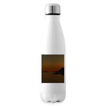 Sonnenuntergang, Silhouetten - Isolierflasche - Weiß - Rechts
