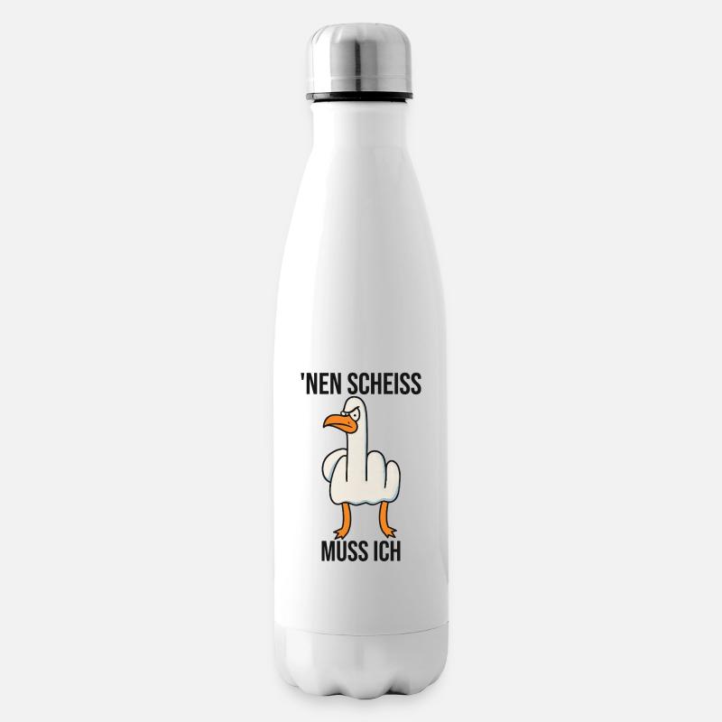 Mittelfinger Gans lustige Bilder, Sarkasmus - Isolierflasche - Weiß