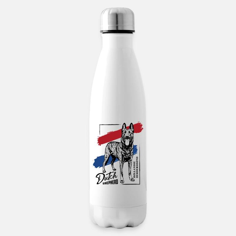 Dutch Shepherd - Dutchie - Insulated Water Bottle - white
