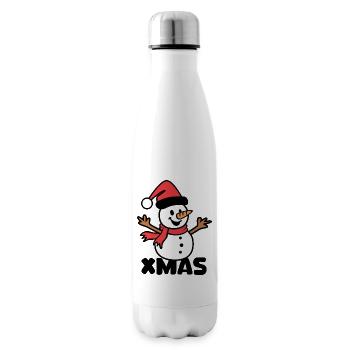 Dessin animé du bonhomme de neige de Noël - Bouteille isotherme - blanc - Droite