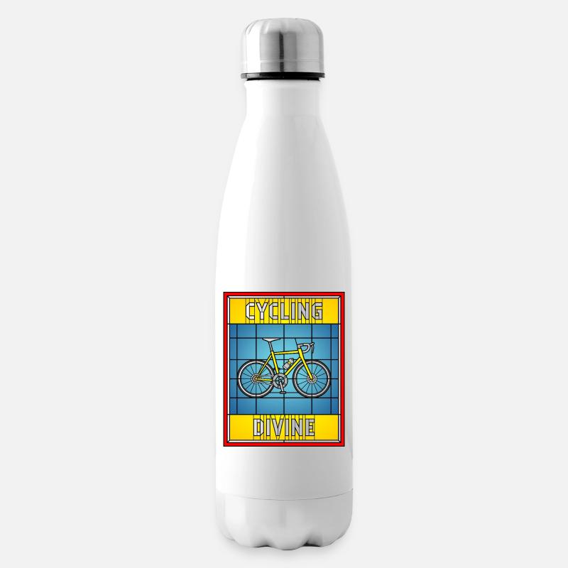 Cycling Divine Buntglas - Isolierflasche - Weiß