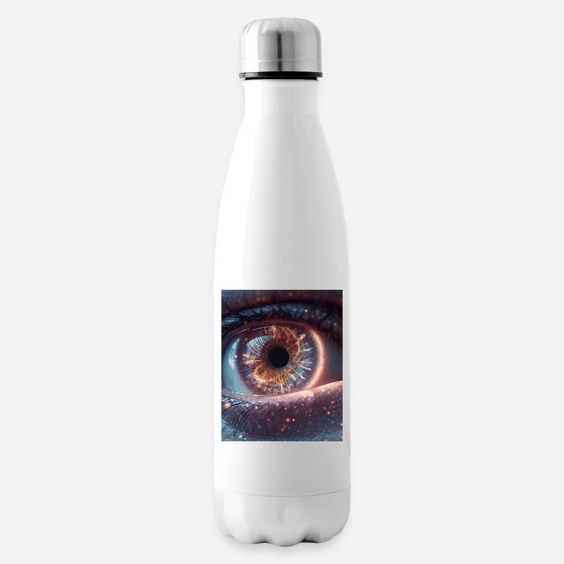 Kosmisches Augenfeuer - Isolierflasche - Weiß