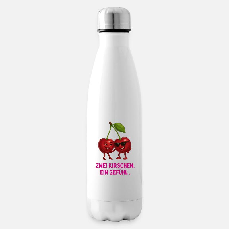Deux cerises, un sentiment - Bouteille isotherme - blanc