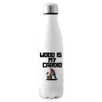 Wood Is My Cardio - Lumberjack Splitting Wood - Insulated Water Bottle - white - Right