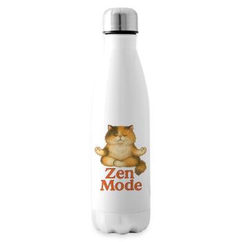 Zen Mode Cat Meditation - Insulated Water Bottle - white - Right